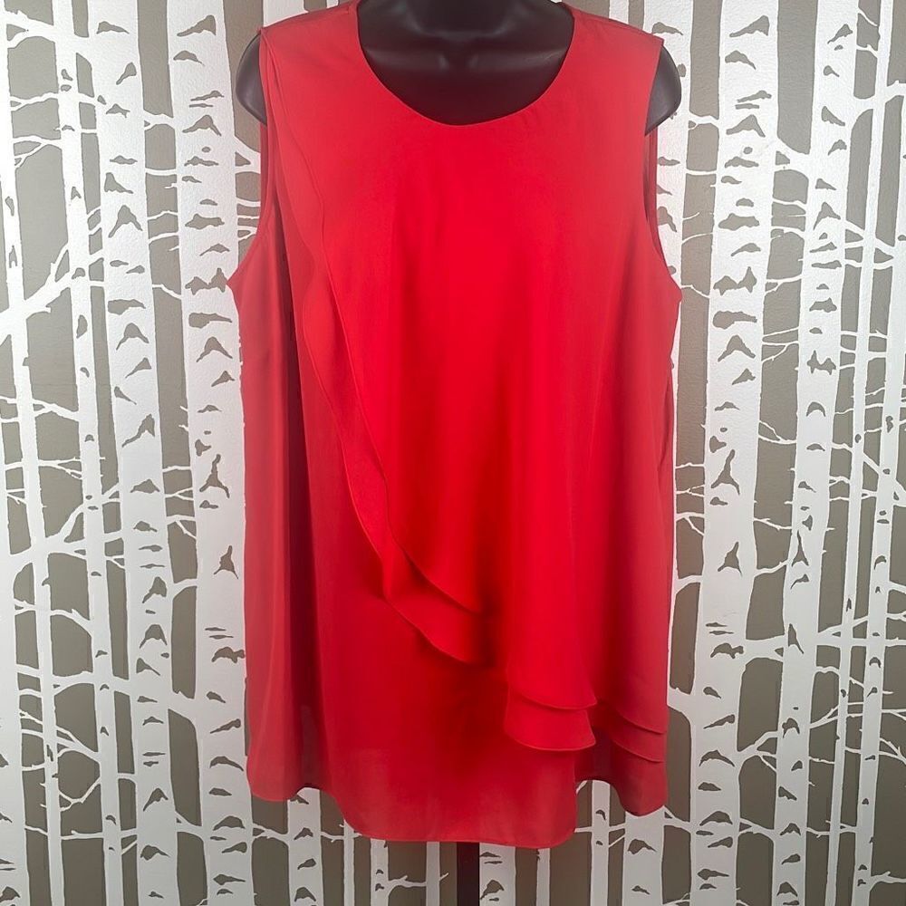 Vince Camuto Semi-Sheer Sleeveless Top 1X